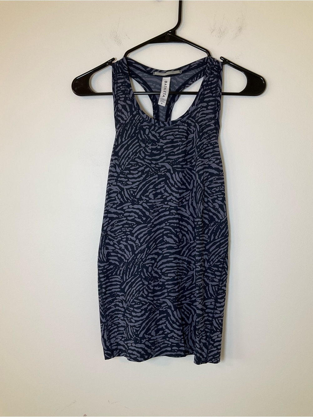Athleta Printed Racerback Workout Tank Top Size Small Blue Purple